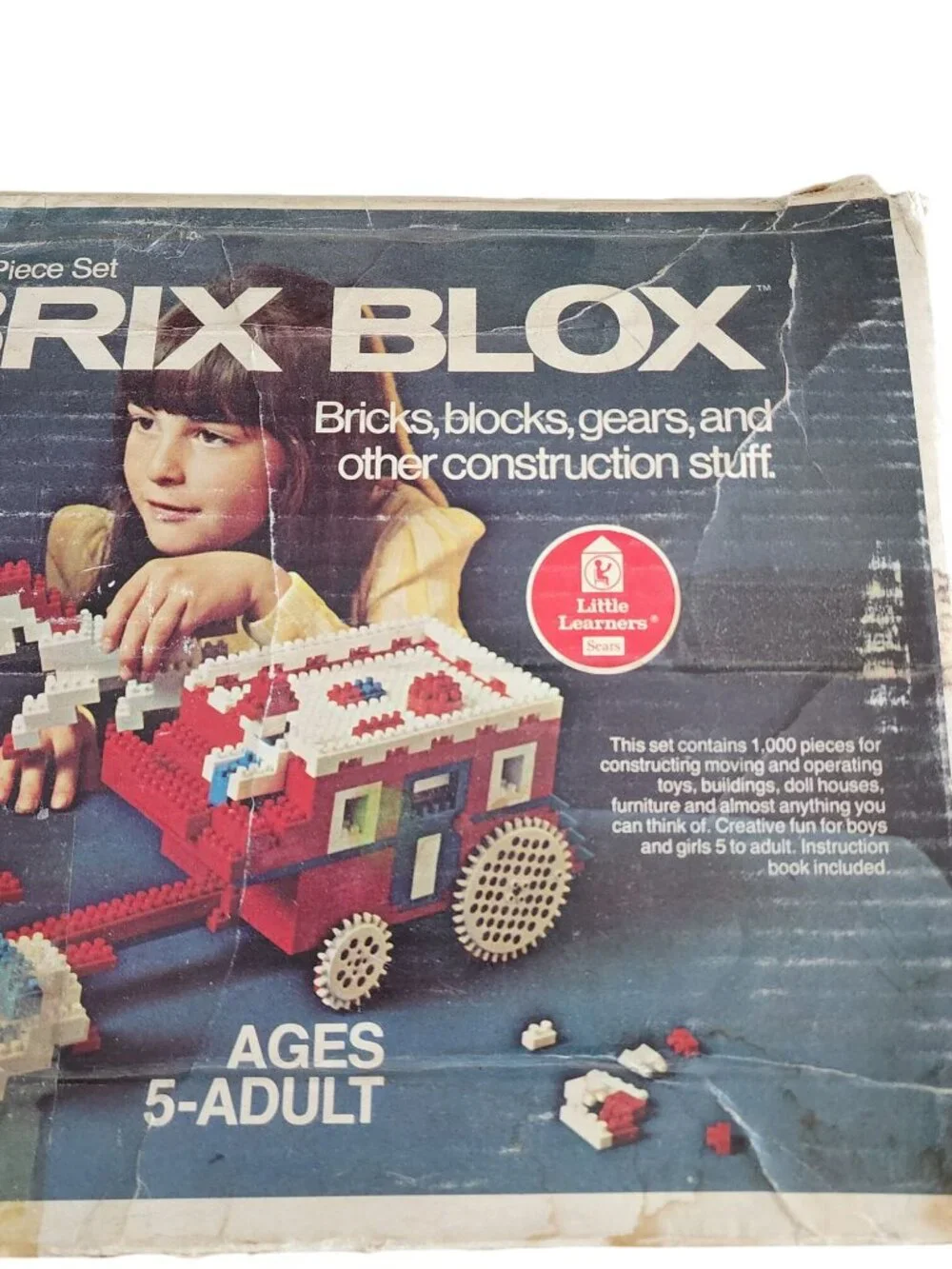 Vintage 1970's Sears Roebuck And Co 1000+ Piece Brix Blox Construction Stuff 49-
